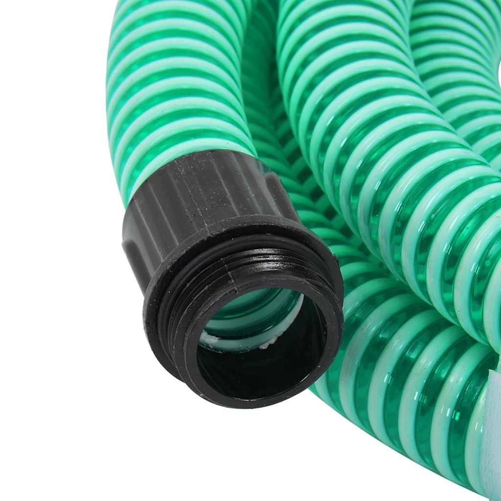 VidaXL Saugschlauch mit Messing-Anschlüssen Grün 1,1" 15 m PVC