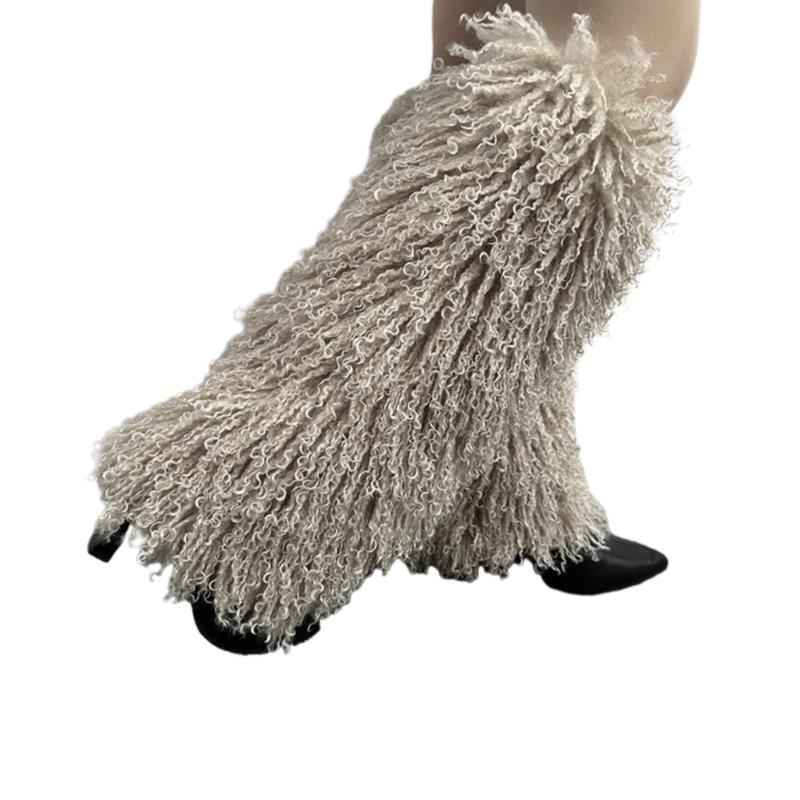 Faux Furs Leg Warmer,Warm Soft Cozy Fuzzy Leg Warmer Boot Cuffs Cover for Women Party Costumes Boot Sleeves Boot Covers