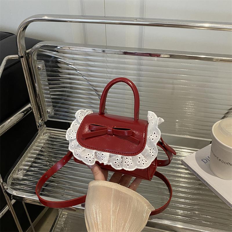 Mini Handbag Bag Women's Fresh and Sweet Lace Shoulder Messenger Bag Fashionable Commuter Bag
