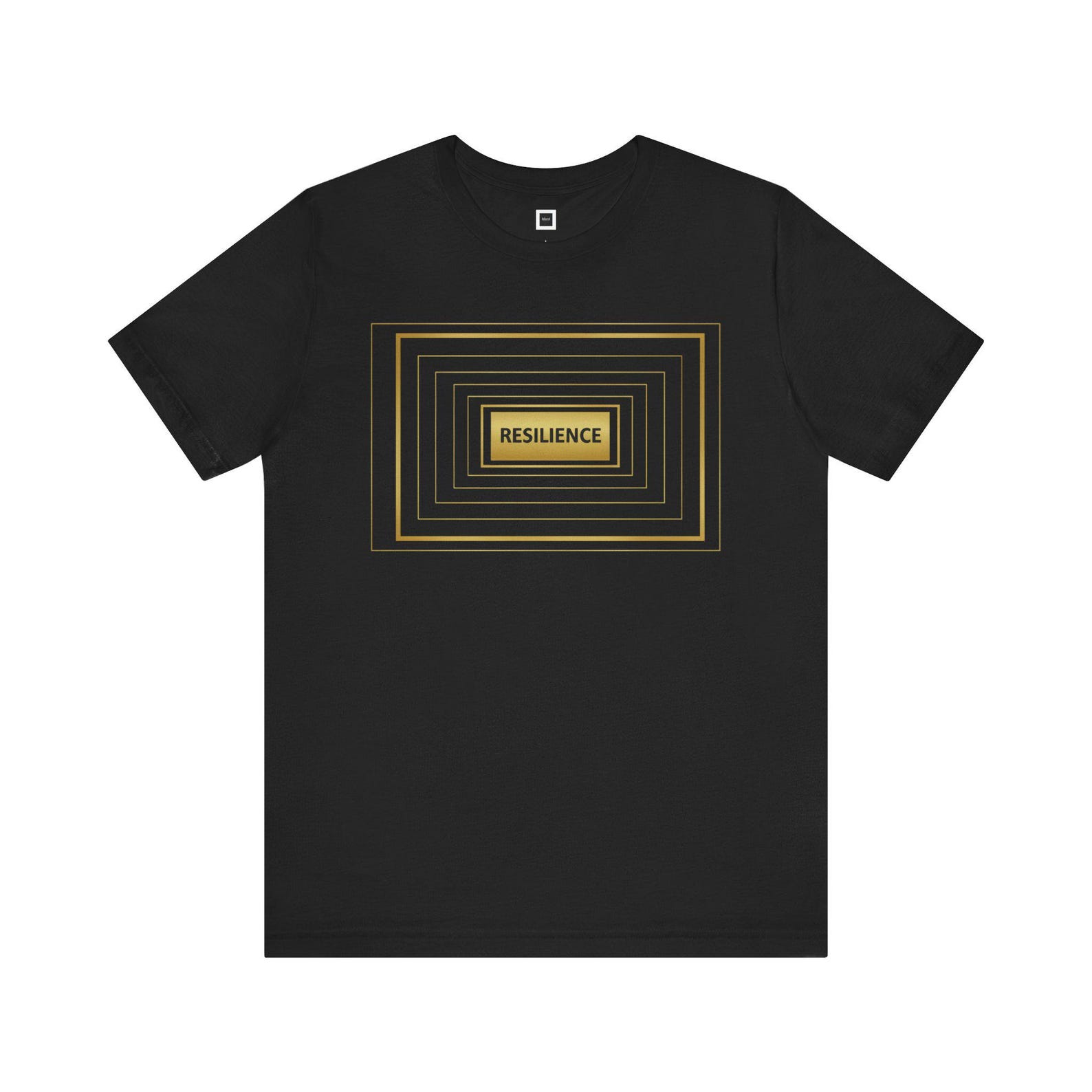 Resilience Gold Concentric Rectangle T-Shirt | Motivational Tee S