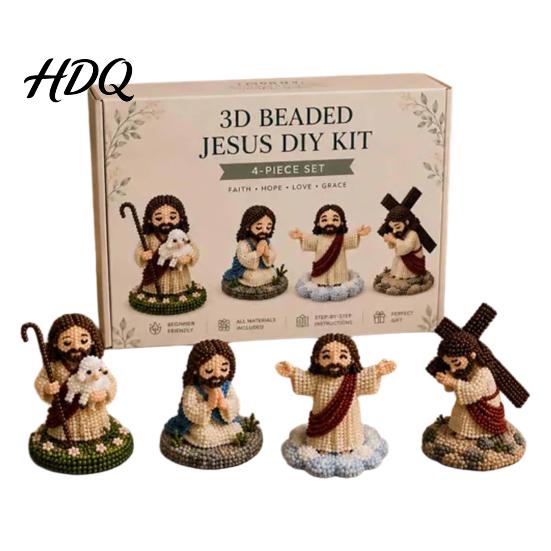 Relaxing Bead Art Kit DIY Christian Beading Kit 3D Beaded Jesus Virgin A