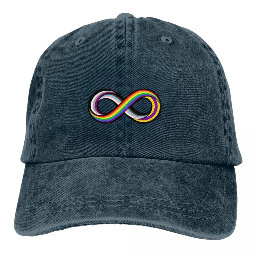 Washed Mens Baseball Cap Infinite Pride Trucker Snapback Caps Dad Hat LGBT Golf Hats