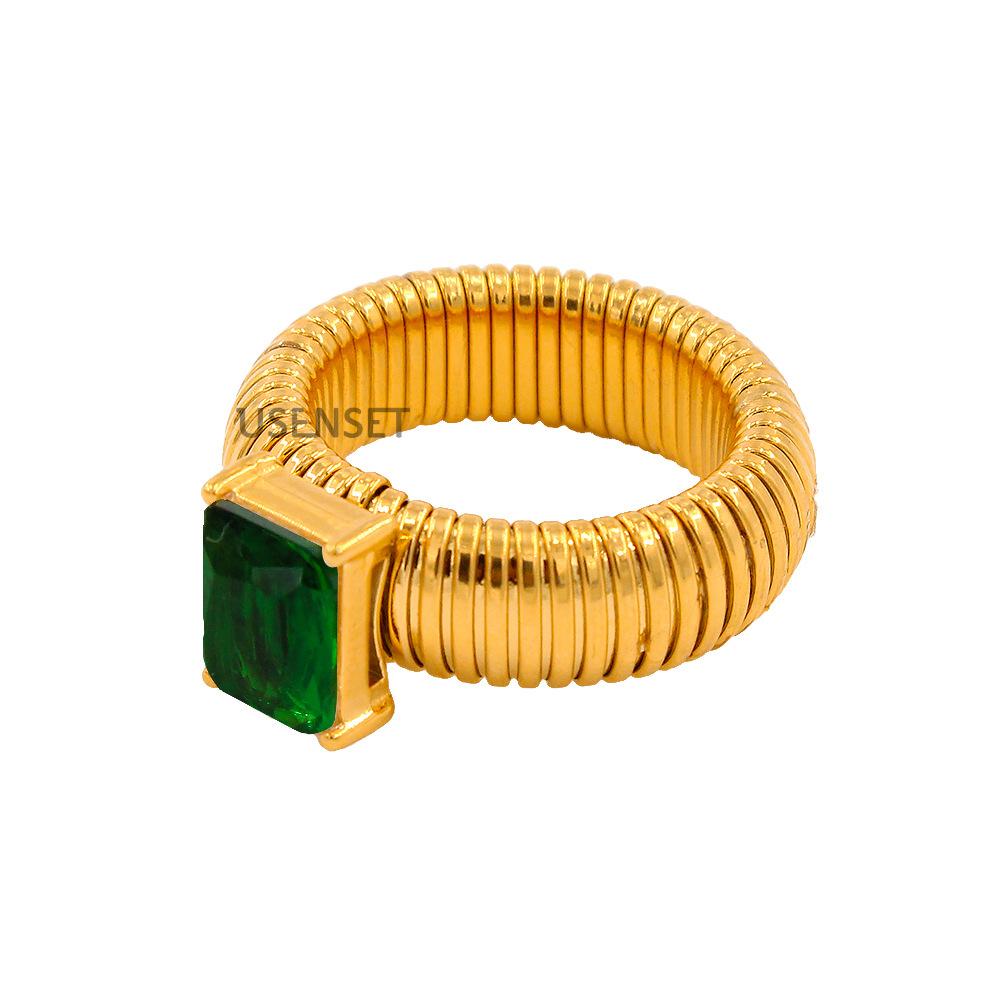 New Personality Luxury Colour Inlay Zircon Elasticity Adjustable Stainless Steel Rings for Women Fashion for Women Jewelry Gifts