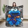 Sesames Streets Cartoon Blanket Warm Soft Fashion Plush Throw Blanket For Living Room Camping Flannel Bedspread Bed Cover
