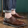 Retro Men's Casual Leather Shoes Large Size British Men's Business Office Comfortable Dress Shoes for Men Platform Social Shoes