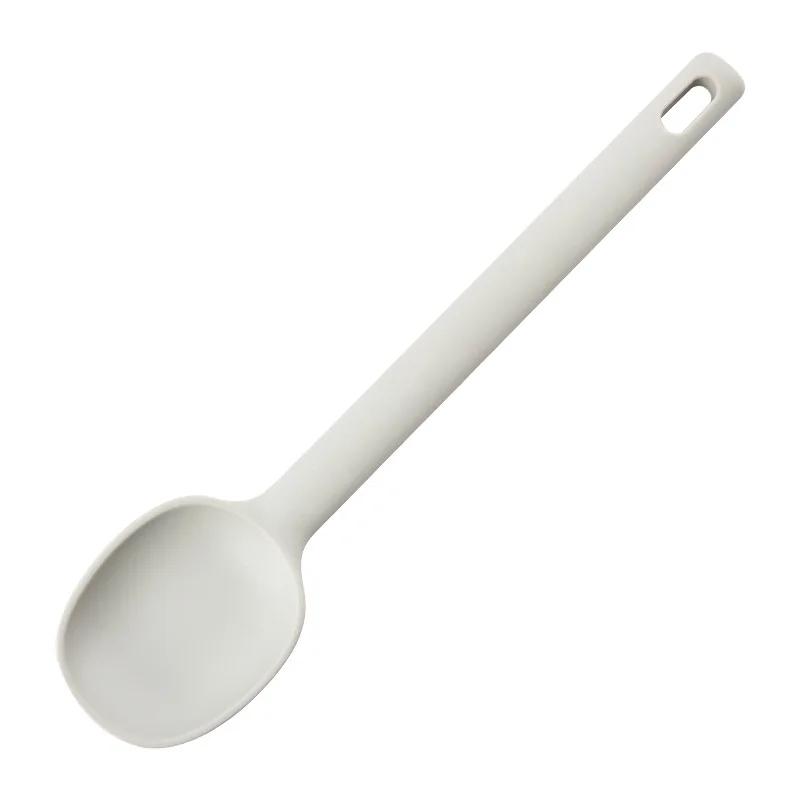 1PC Silicone Salad Stirring Spoon Heat Resistant Shallow Mouthed Soup Spoon non Stick Pot Kitchen Baking Tool