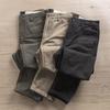 Men's 2024 Thick Heavyweight Casual Slim Straight-Leg Pants - Spring/Autumn Trendy American Stiff Washed Trousers