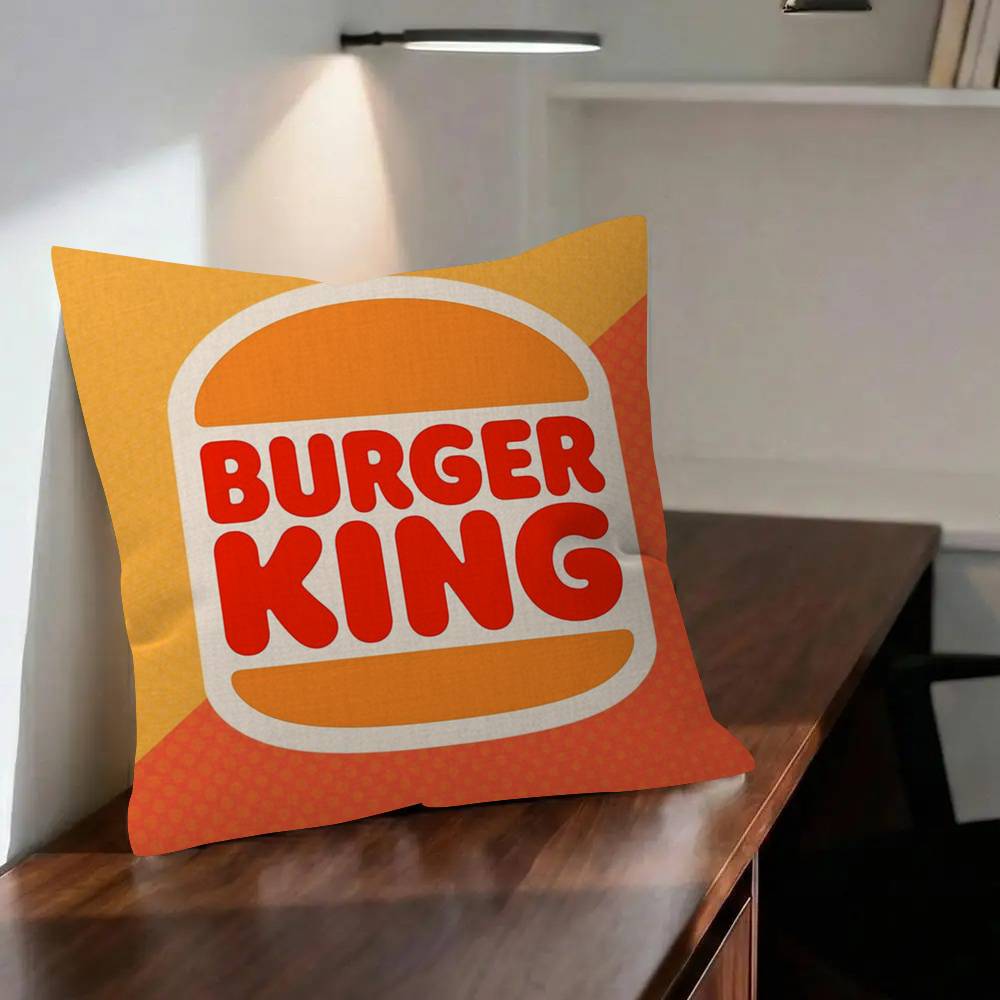 Pillow anime Cushion Cover x Polyester Sofa Cushions Decorative Throw Pillows Home Decoration Pillowcover Logo Burger King