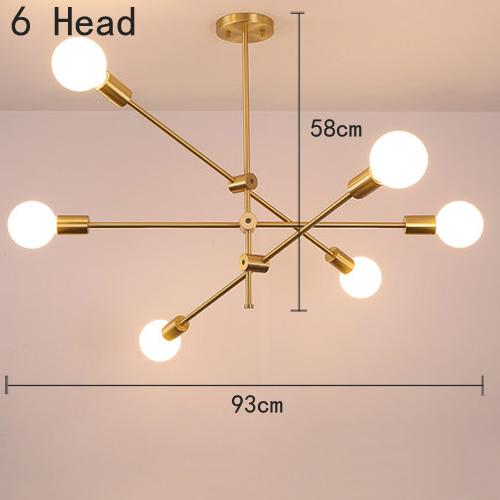 Nordic Loft Pendant Lamp Iron Gold E27 LED Modern Indoor Lighting Luxurious 4 6 8 Heads for Bar Dining Room Decor Chandelier