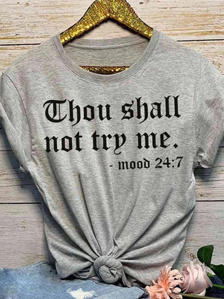 Thou Shall Not Try Me Letter Print T Shirt Women Short Sleeve O Neck Loose Women Tshirt Ladies Summer Tee Shirt Tops Clothes