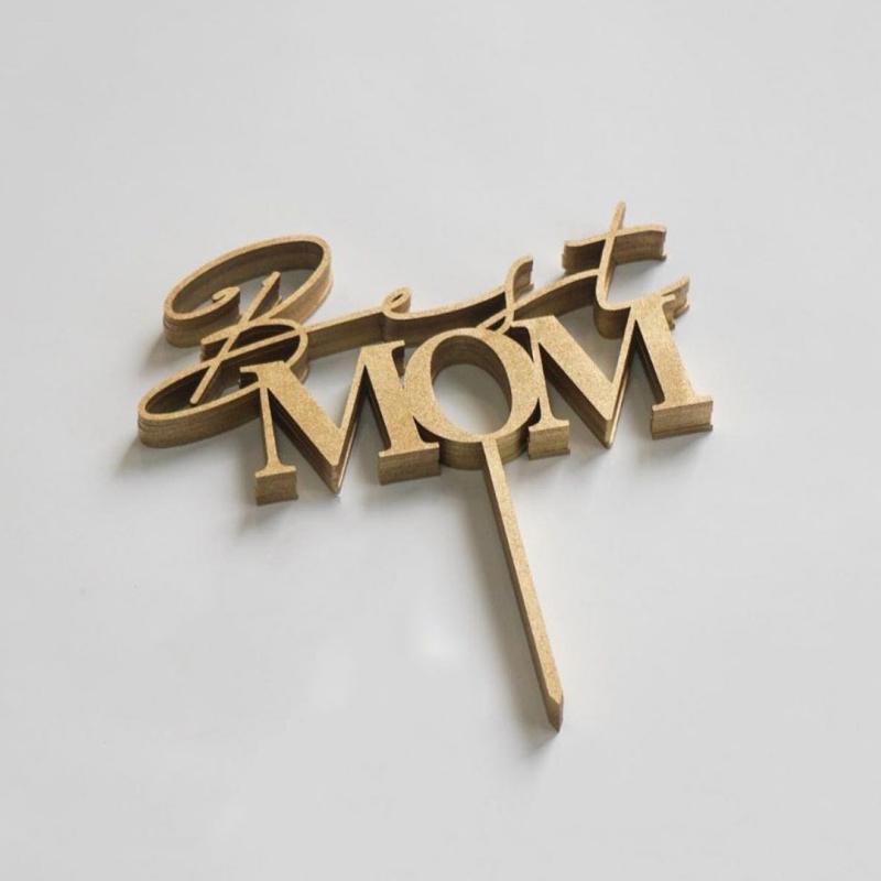 

5Pcs/Set Wooden Letter Cake Plugin Mother S Day Happy Festival Birthday Party Decoration Accessories