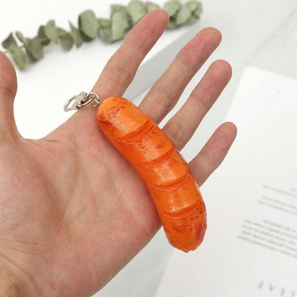 Food Hot-dog Pendant Orange Slice Simulation Food Key Ring Cute Lemon Slice Key Chain  Girls