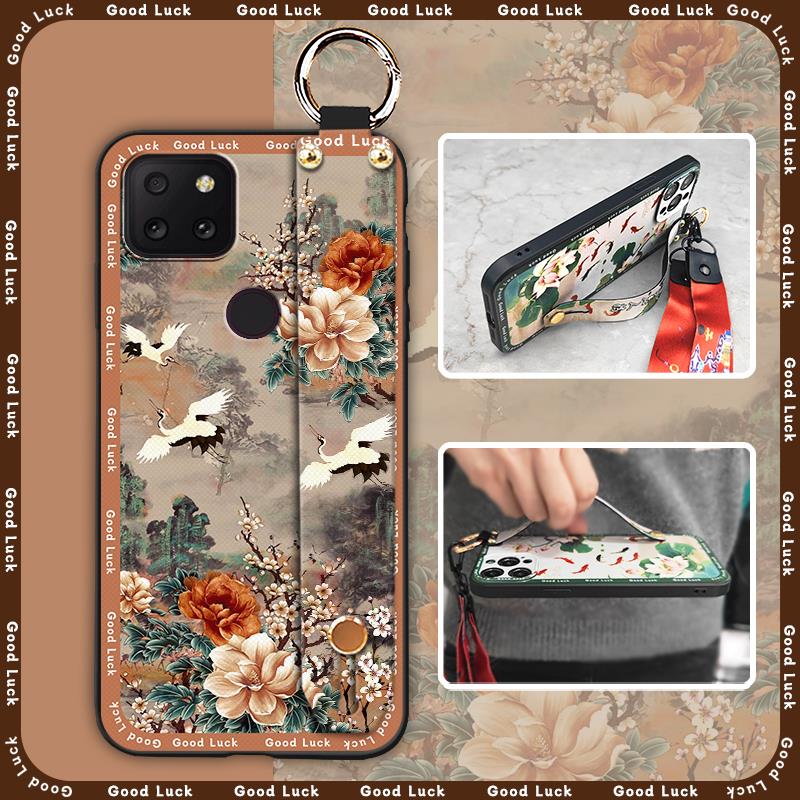 Anti-knock Lanyard Phone Case For TCL T-Mobile Revvl 5G Fashion Protective Phone Holder Ring Wrist Strap Chinese style