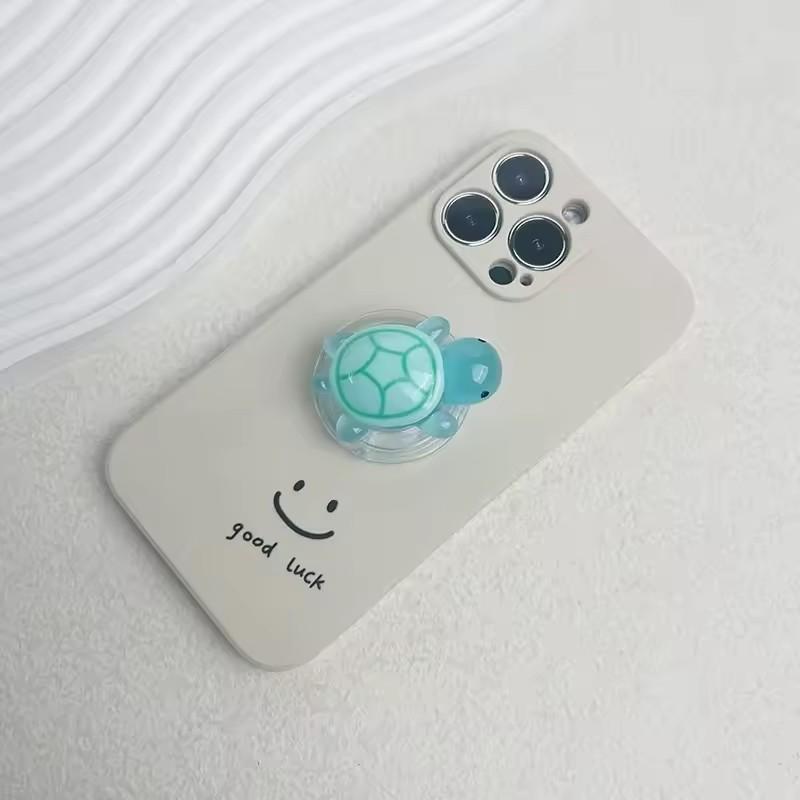 Korean Cute Luminous Turtle Phone Holder Griptok Finger Ring Support for iPhone Samsung Cases Grip Tok Socket Bracket Girl Gift