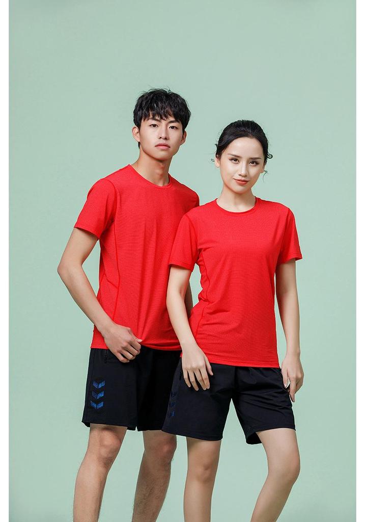 Custom Quick-Dry Short Sleeve Round Neck Sports Shirt with DIY Logo Printing