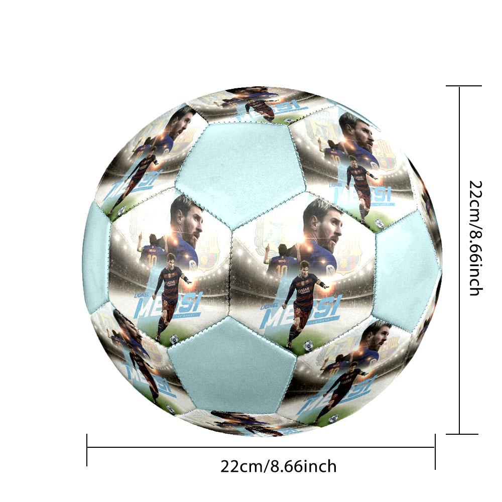 1PC Messi Modern Great Size 5 Soccer Ball PrahaIndoor Soccer Ball Colorful All Ages Machine Stitched PVC Competition Ready Durable High-Bounce