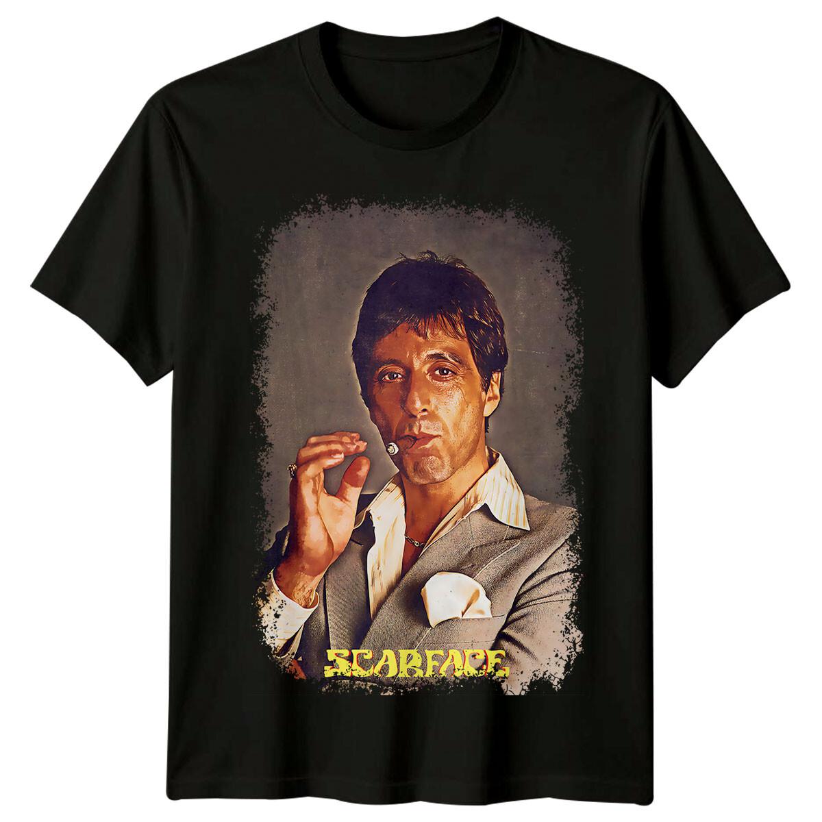 Scarface (1983) Movie Poster Inspired T-Shirt Retro Crime Thriller Tee Unisex S
