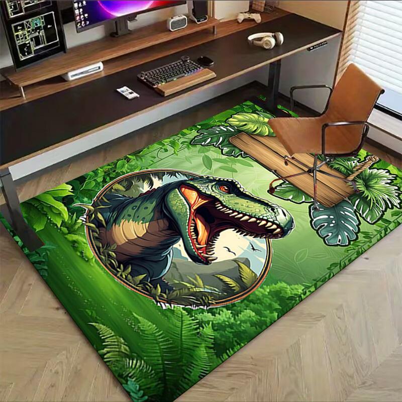 1PC dinosaur jungle Extra Large Non Slip Floor carpet, Office, family, bedroom, Studio Large Area Rug Indoor Rugs, Vibrant Colors