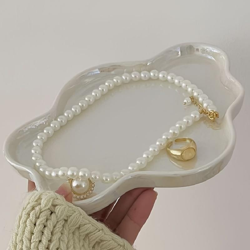 Cloud-shaped ceramic jewelry tray, suitable for women, multi-functional storage,  for storing accessories and small items, ideal for Mother's Day