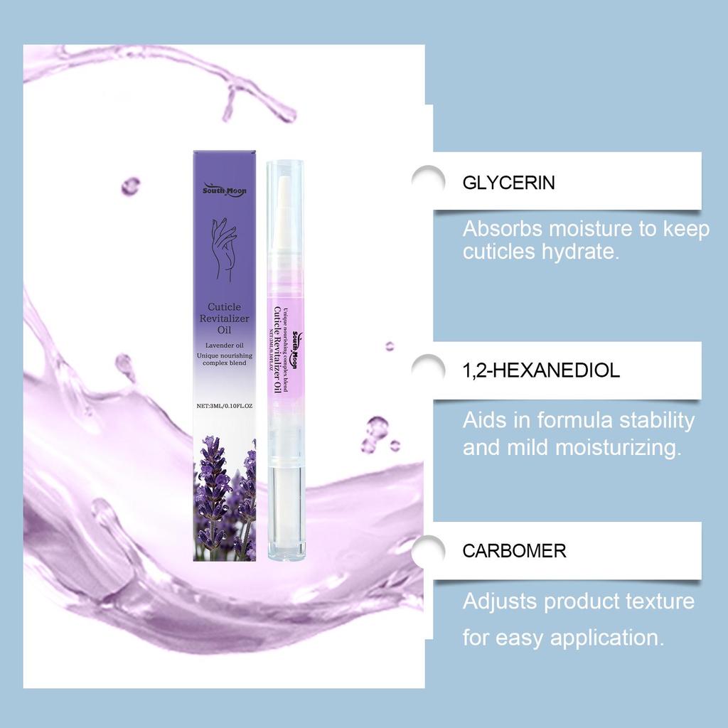 SOUTH MOON Lavender Nail Care Oil Pen - Daily Gentle Nail Care & Brightness in a Portable Pen