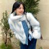 Fashion Coats Fur Jacket for Women Winter Denim Stitching New Environmentally Friendly Fur Warm Senior Jacket Top