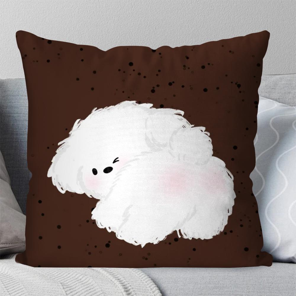 1 Stück Dackel Cartoon Animation Kissenbezug Quadratisches Kissen Schlafzimmer Sofa Freizeit Komfort Kissen Auto Wohnzimmer Heimdekoration 40X40