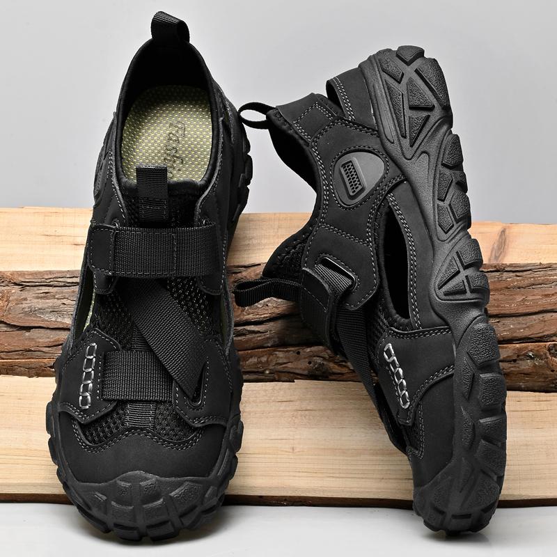 Fashion Comfort Men Mesh Sandals Lightweight Summer Shoes Outdoor Quick-Dry Wading Aqua Shoes Non-Slip Travel Beach Flats  Daily Sandals