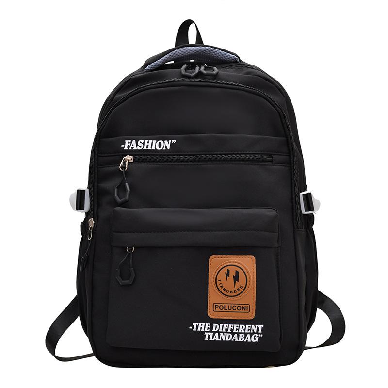 Korean Fashion Color Block Student Backpack Large Capacity Nylon Travel School Bag for Teenagers