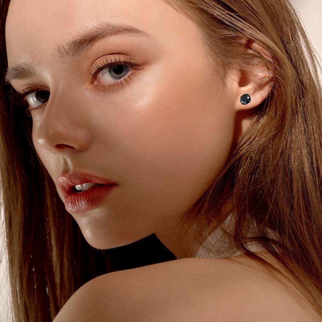 NEWITIN 24 Pairs Stainless Steel Earrings for Men Hypoallergenic Inlaid Cubic Zirconia Studs Hoop Earring Cross Dangle Earrings Unisex Punk Stud