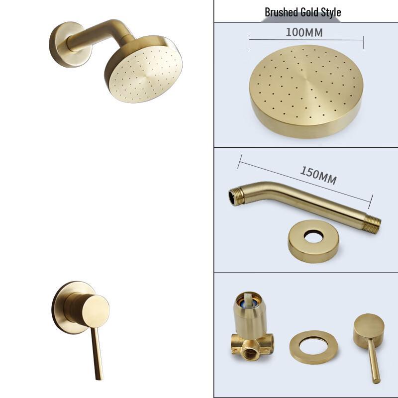 TLXT Brushed Gold Concealed Shower System