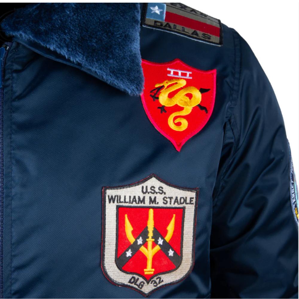 AVIATRIX Men's Top Gun Aviator Bomber Jacket (Y2Y9) - Navy Blue