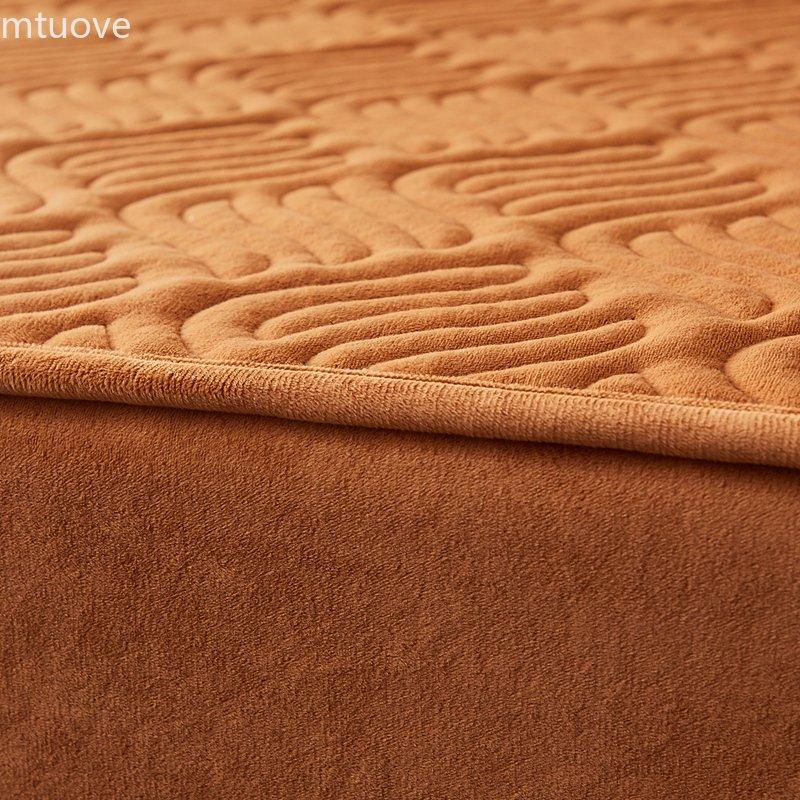 Luksusowy Krótki Plusz Zagęszczony Pikowany Pokrowiec na Materac Rozmiar Queen Ciepły Miękki Dziecięcy Aksamit Pikowanie Narzuta na Łóżko Nie Zawiera Poszewki na Poduszkę