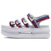 Icono Clásico Velcro Modernas Deportivas Suela de Goma Antideslizantes Chanclas Sandalias Mujer Blanco Azul Rojo DH0223-003