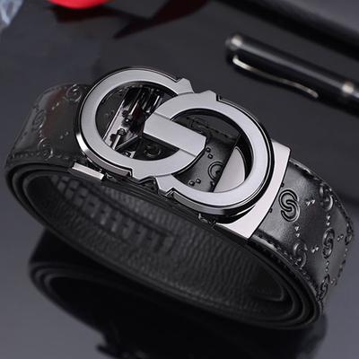 Men'S New Belt Leather High-End Business Belt Simple Casual Versatile Automatic Buckle Belt
