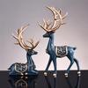 Europeisk Stil Ren Staty, Hjort Figur Prydnad Harts Samling Hantverk Djur Skulptur för