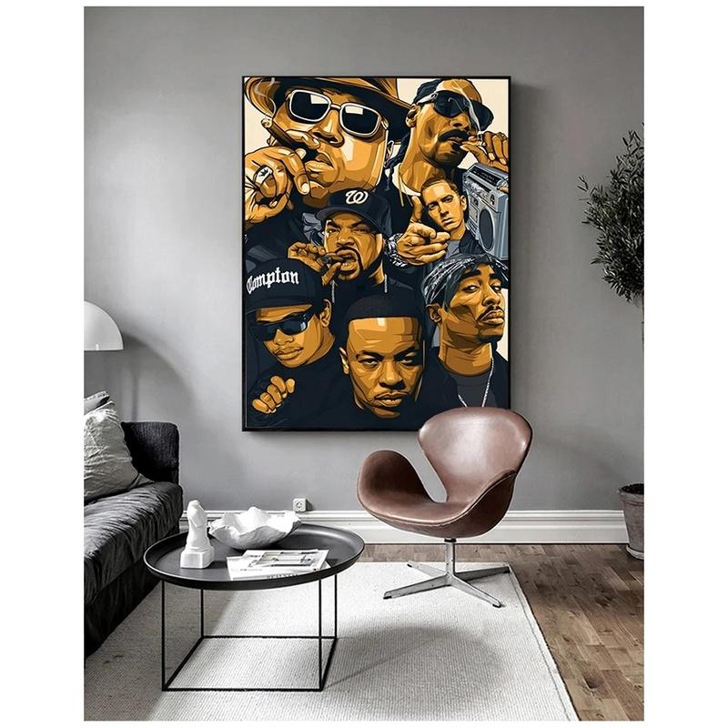 Rap Hip Hop Star Poster Cool Ist Charakter Werbeplakat Wandkunst Leinwandmalerei Jungen Schlafzimmer Wohnzimmer Dekoration Wandkunst Kein Rahmen