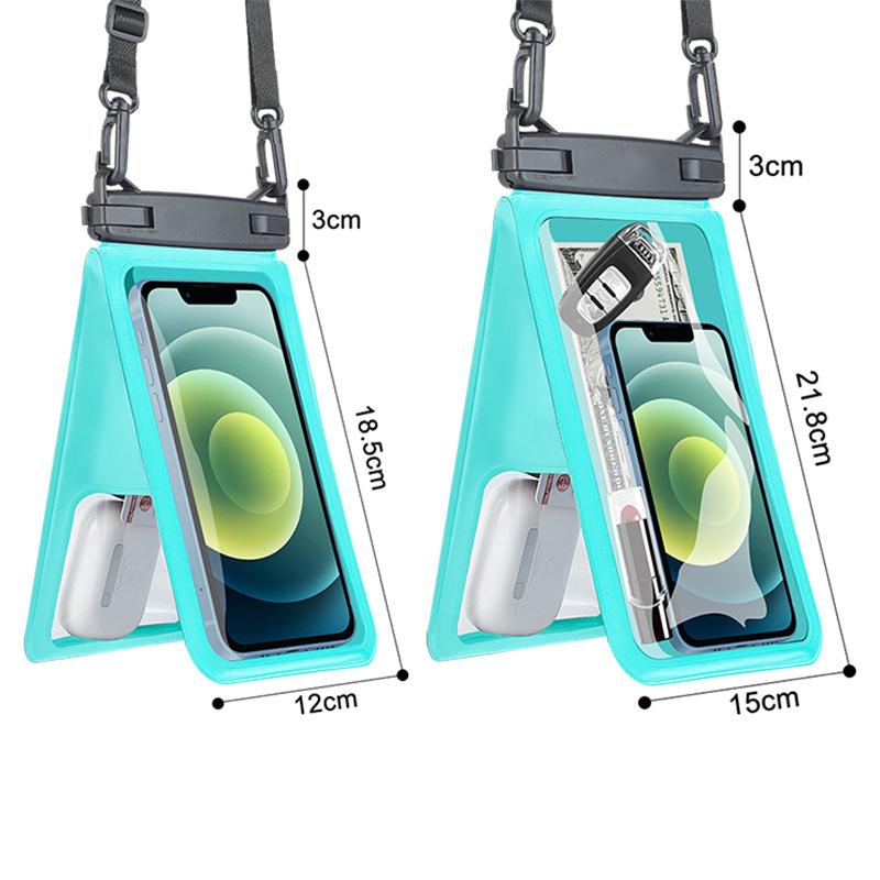 Double Swimming Pouch Mobile Phone Case Cover With Lanyard For Cell Phone Bag Swimming Dry Bag Underwater Case Waterproof Bag