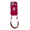 Applicable to Apple 16promax big wave mobile phone case iPhone15 integrated lanyard hole 14 cute cartoon