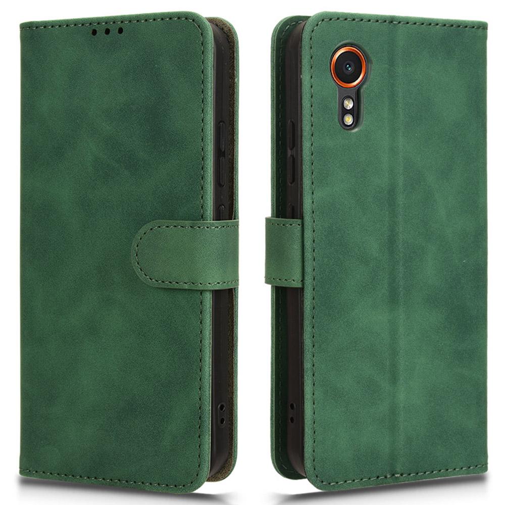 

Для Samsung Galaxy Xcover7 Чехол для мобильного телефона Skin-touch Folio PU кожаный чехол-кошелек Green