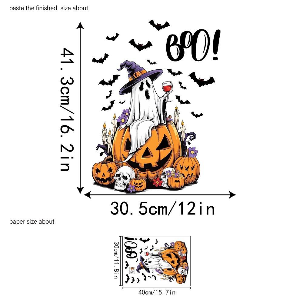 

Мультяшный, Хэллоуин, Ужасный призрак тыквы, Наклейки на окна, Украшение для фестиваля, Статические наклейки, Наклейки для украшения вечеринки, Фестивальная наклейка на стекло 30*40cm