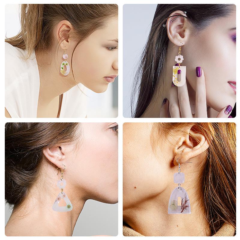 DIY Crystal Resin Molds: Irregular Oval, Hollow Heart, Moon Shapes for Earrings, Pendants, Keychains