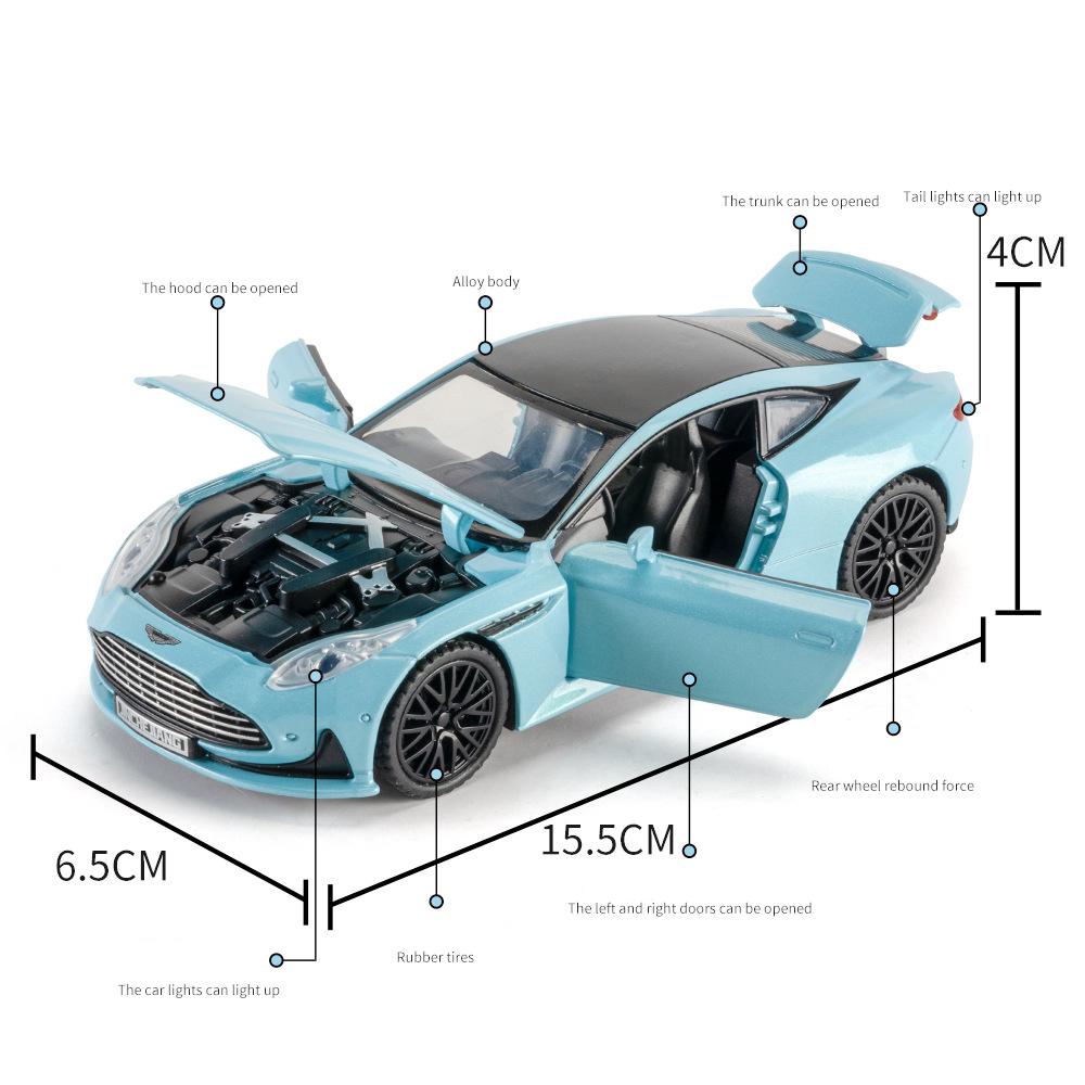 1/32 Scale Aston Martin DB12 GT Super Tourer V8 Super GT Alloy Miniature Car Diecast Metal Scale Model Car Sound and Light Kids Toy Car Vehicle Gifts