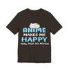 Anime Makes Me Happy Shirt | Cute Cat Pastel Graphic Tee Soft Cotton Unisex