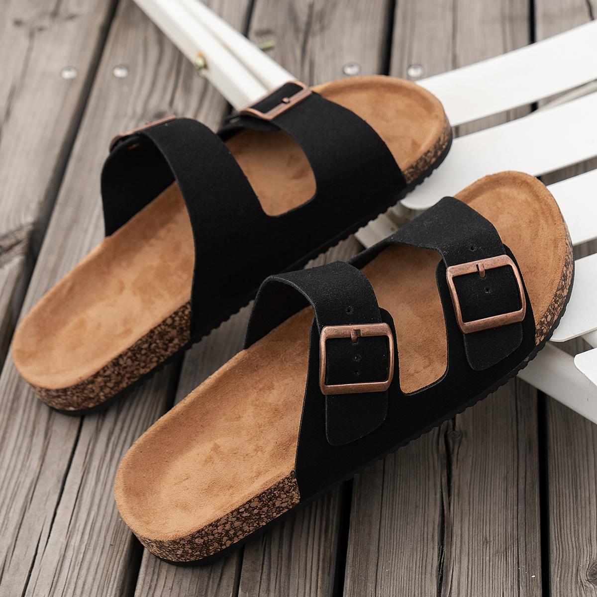 Men s Fashionable Slippers for Man Women Home Outdoor Waterproof Non-Slip Slip-On Versatile Romen Sandals Shoes Size39-46 39 чёрный