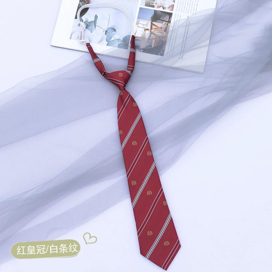 Preppy Chic JK Ties Women Young Girls Striped Necktie Retro Badge Brown Lazy-tie College Student DK Uniform Shirt Dress Cravat
