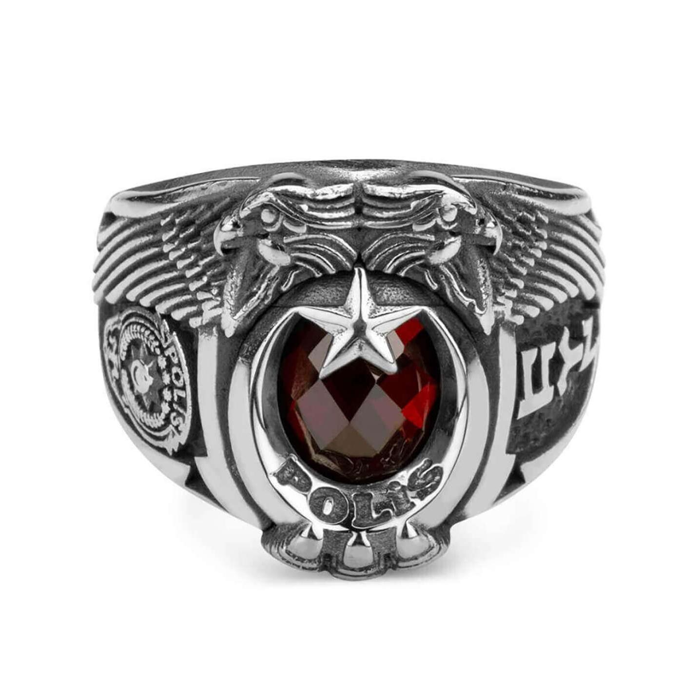 

Гоктюрк с изображением головы двойного орла, кольцо с гербом турецкой полиции