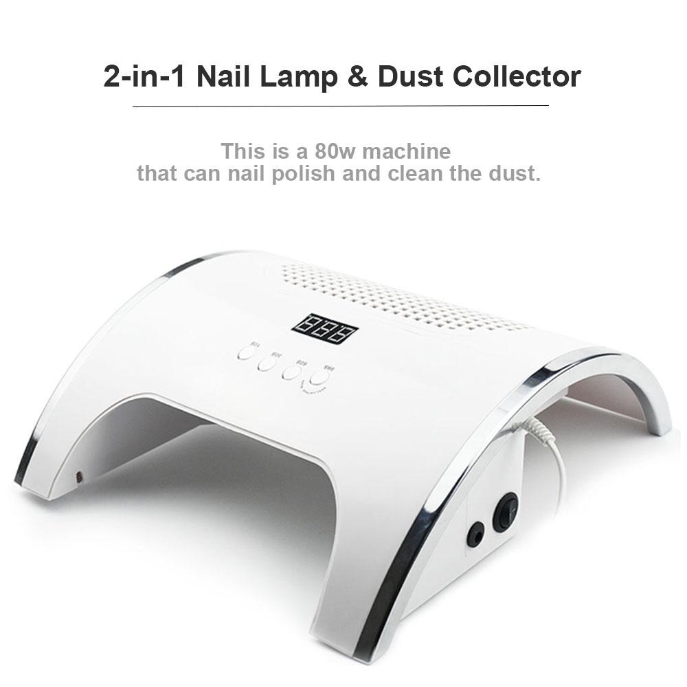 36/45 LED UV LED Nail Lamp Infrared Induction Nail Duct Suction 2 Fan Vacuum Cleaner For For Manicure 2 In 1 80W/150W