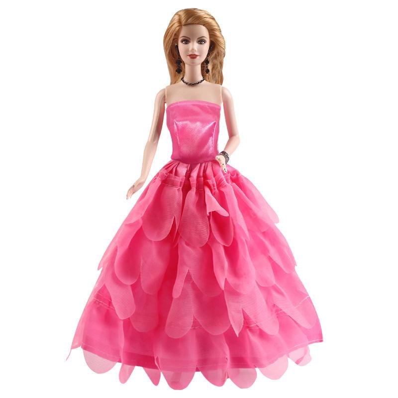30cm Doll Clothes Wedding Dress Princess Tail Skirt Evening Dress Girl Toy Half-covered Big Skirt