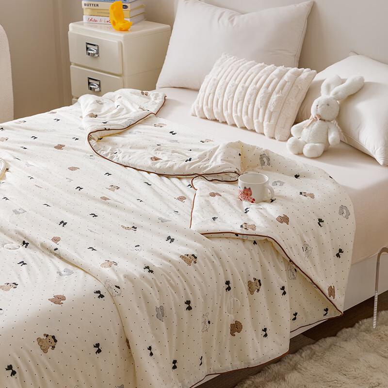 OEING Knitted Cotton Cartoon Children's Summer Quilt