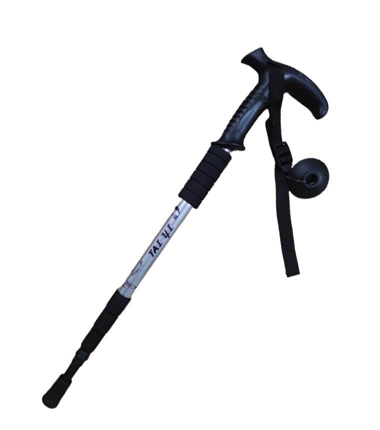 4-Section Aluminum Alloy Trekking Pole – Straight Handle for Hiking, Climbing & Travel